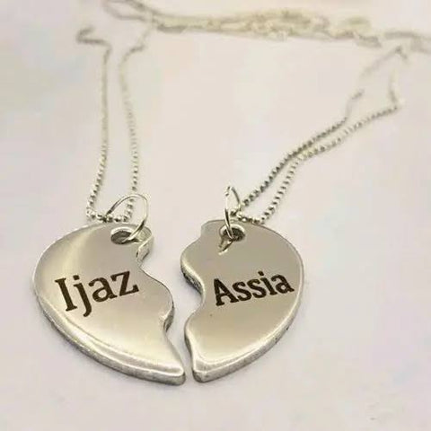 Heart Broken Necklace with Your Name