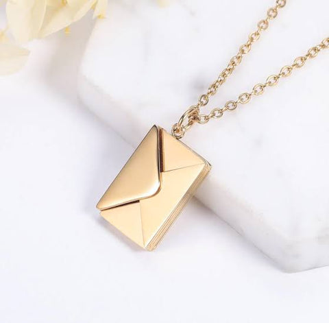 Envelope Necklace Love Letter Inside With Name Engraved