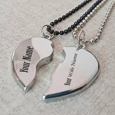 Heart Broken Necklace with Your Name