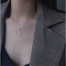 CRESCENT MEN NECKLACE | SILVER