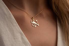 Double initial Necklace, Custom Two Letter