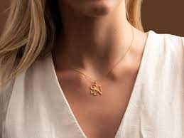 Double initial Necklace, Custom Two Letter